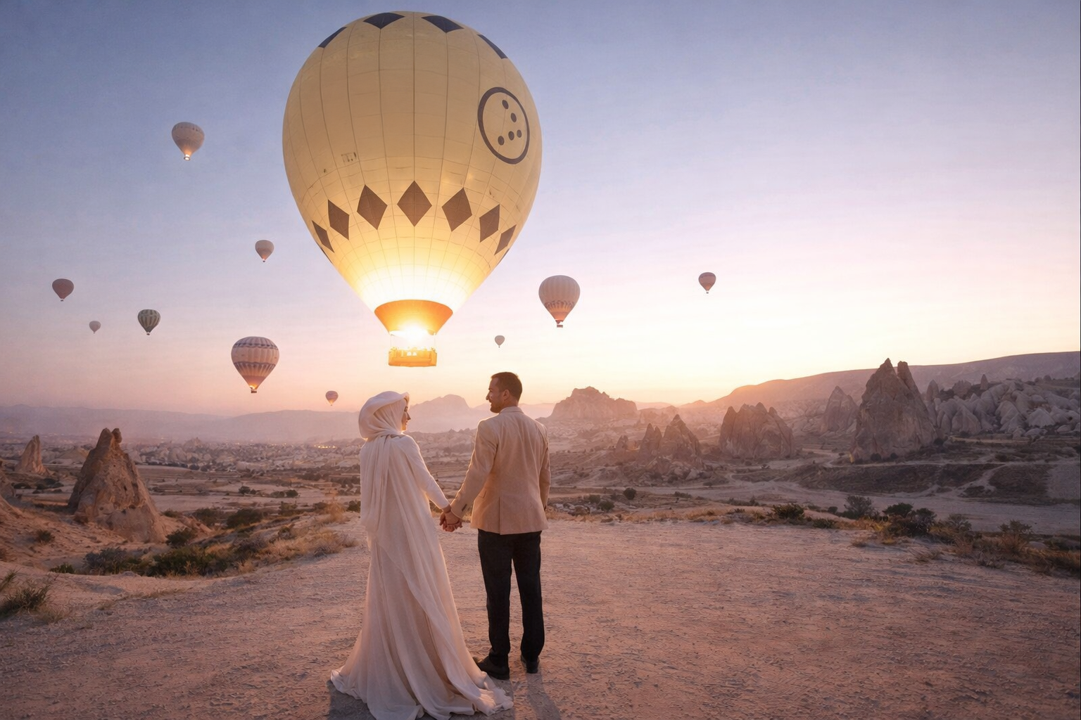 Kapadokya balonlar ve peri bacaları